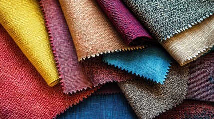 Diverse Array of Multicolored Textile Swatches Representing Unity in Fabric Variety