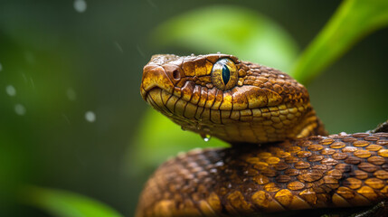Obraz premium Close-Up of a Snake in the Rainforest