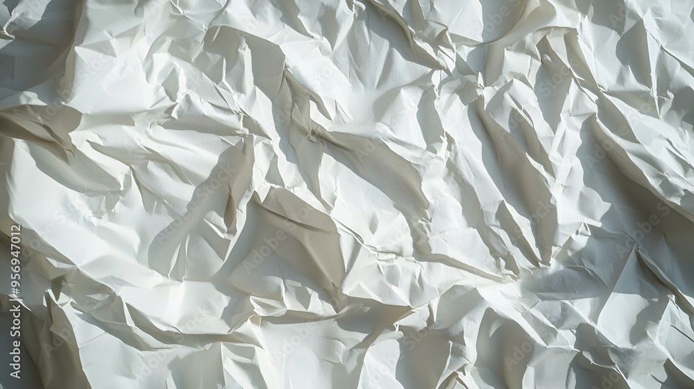 Poster crumpled paper backdrop with intricate textures and shadows