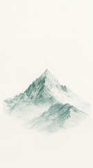 a mountain with a blue top and a green top.