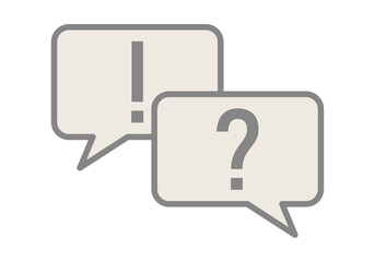 Dos bocadillos de hablar con interrogación y exclamación