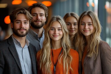 Obraz premium Representatives of Generation Z cooperation and communication. Generative AI