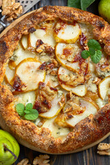 Open pie (galette) with pears.
