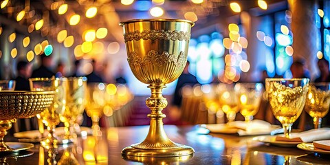 golden goblet evening formal event luxurious ambiance high class