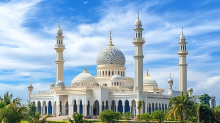 Fototapeta premium Magnificent White Mosque Architecture