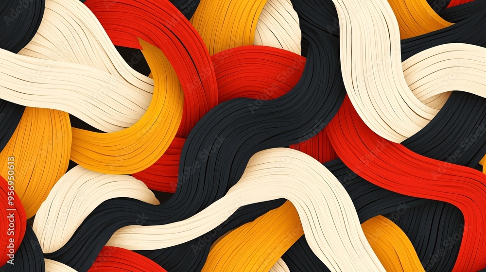 Poster seamless pattern abstract wavy lines in vibrant colors