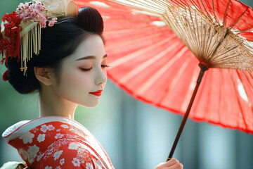 Traditional Japanese Woman in Cultural Attire - Authentic Cultural Photography