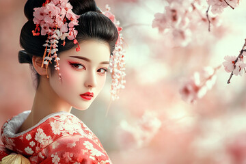 Traditional Japanese Woman in Cultural Attire - Authentic Cultural Photography