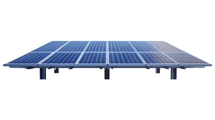 A clean, modern solar panel setup ready for harnessing renewable energy in a sustainable future, isolated on transparent background.