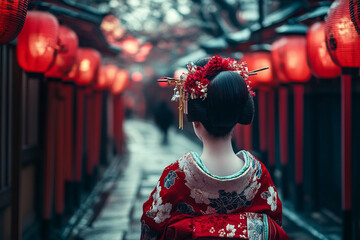Traditional Japanese Woman in Cultural Attire - Authentic Cultural Photography