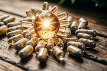 3D Rendering of Vitamin D Sunlight Symbol