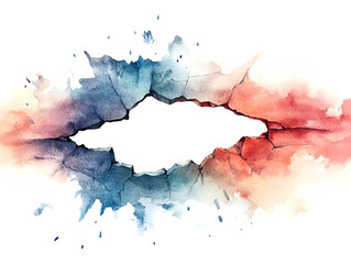 Watercolor artwork depicting abstract lips, isolated on transparent background.