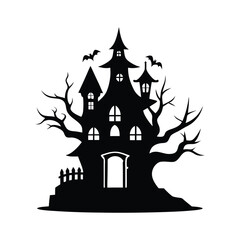 Collection of Halloween House Vector Silhouette Icons - perfect for next Halloween