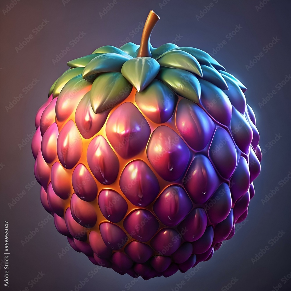 Aufkleber a vibrant. abstract berry with a unique textured surface. perfect for adding a touch of fantasy and 