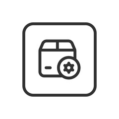 Package setting, delivery icon. Modern, simple flat vector illustration for web site or mobile app