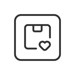 Favorite package box, delivery icon. Modern, simple flat vector illustration for web site or mobile app