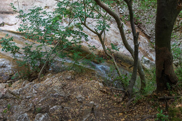Beautiful scenic landscape of Kefalogourna - Theologos waterfalls area on Thassos island