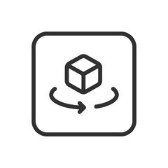 Package box rotate, delivery icon. Modern, simple flat vector illustration for web site or mobile app