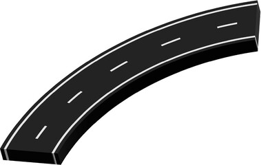 Naklejka premium Curved road with white markings, route, street, highway