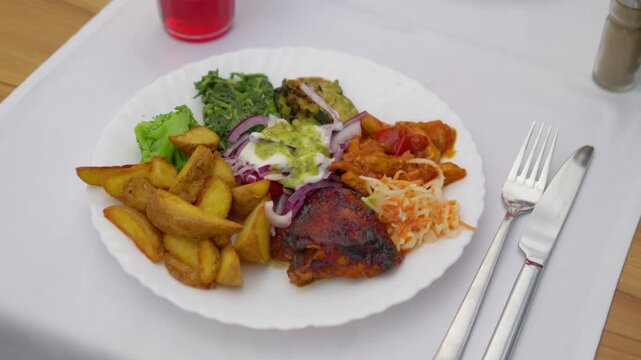 Taking picture of the dinner in the reastaurant in 4k slow motion 60fps
