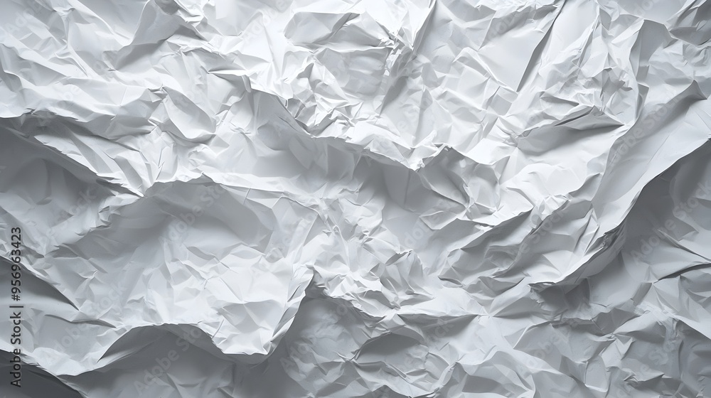 Poster wrinkled paper texture with dynamic folds and soft highlights