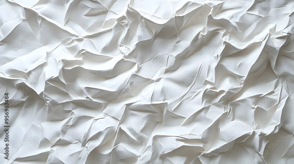 Poster wrinkled paper texture with dynamic folds and soft shadows