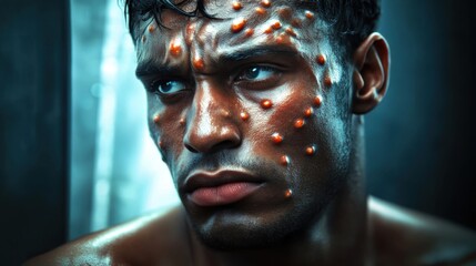 Skin Lesion on Patient's Face Due to Medical Condition