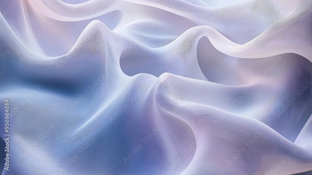 Aufkleber smooth flowing 3d wave gradients with soft lighting abstract art composition