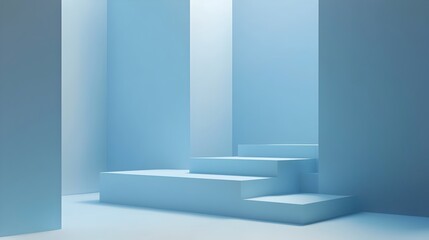 Fototapeta premium Minimalist 3D Floating Platforms with Soft Shadows and Futuristic Aesthetic