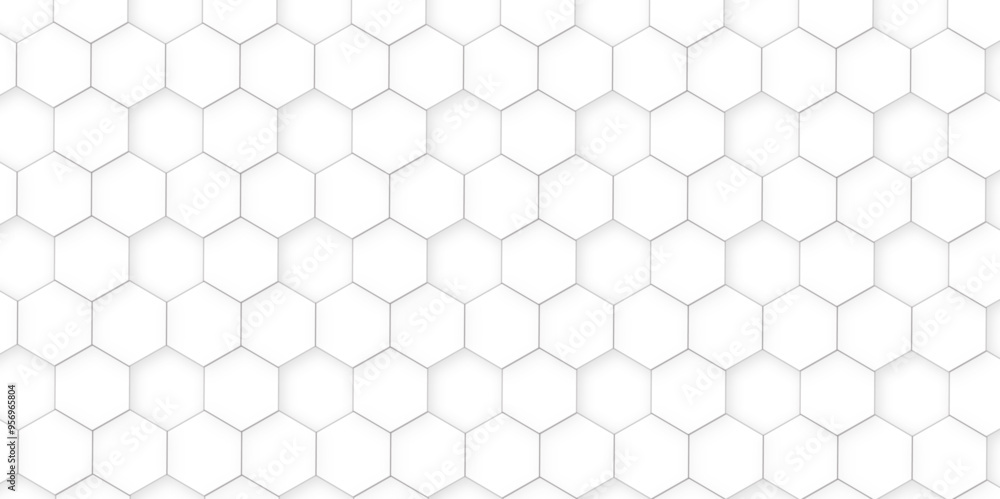 Poster 3d hexagonal structure futuristic white background and embossed hexagon abstract with hexagon backgr