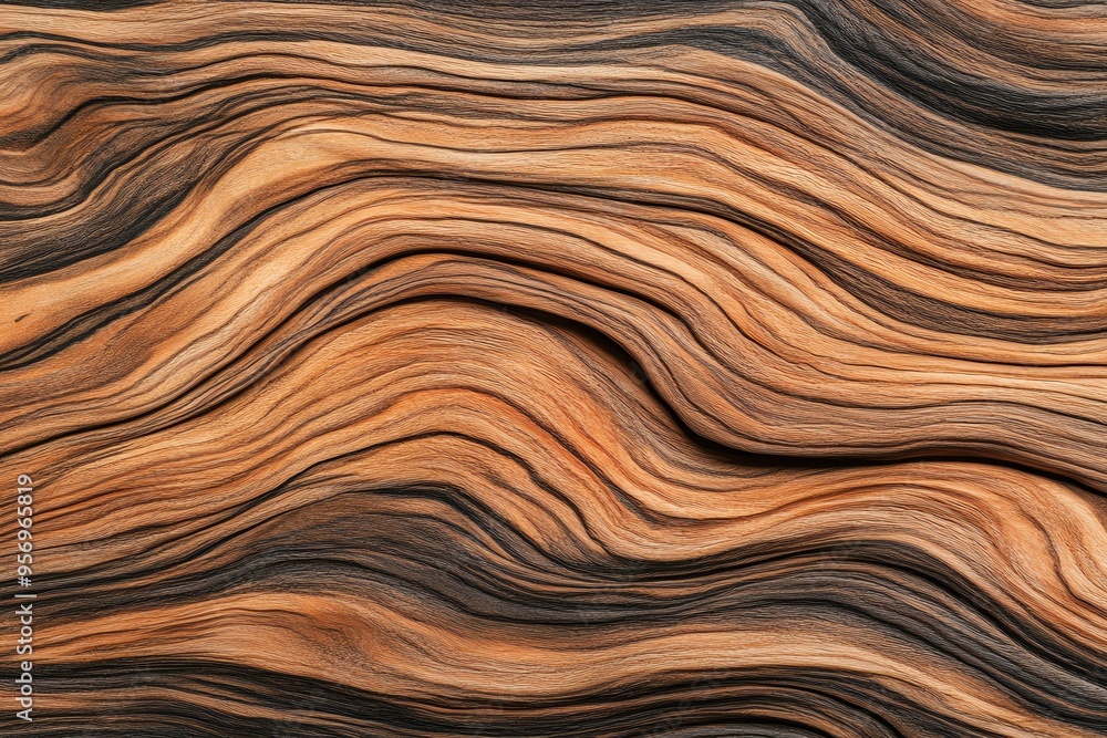 Poster abstract wood texture with flowing patterns, showcasing rich grains and warm colors ideal for backgr