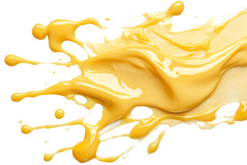 Fototapeta premium Closeup of melted cheese splash isolated on white background