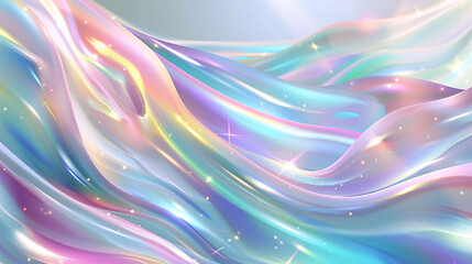 Fototapeta premium Abstract Holographic Background with Iridescent Waves