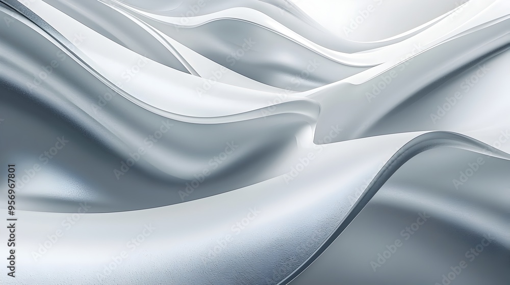 Aufkleber mesmerizing abstract 3d curved surfaces with soft lighting and sleek futuristic design