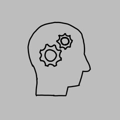 Gear machinery  icon vector illustration graphic design hand drawing 