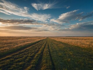 Expansive open plain under a bright sky, emphasizing freedom and limitless potential.