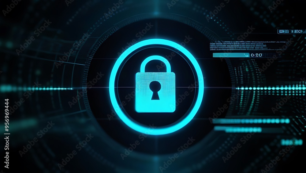 Aufkleber abstract tech background illustrating biometric authentication advanced recognition techniques enhan