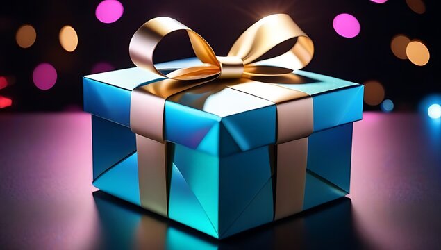 fantasy holographic gift box shiny bow perfect anniversaries birthdays holiday shopping