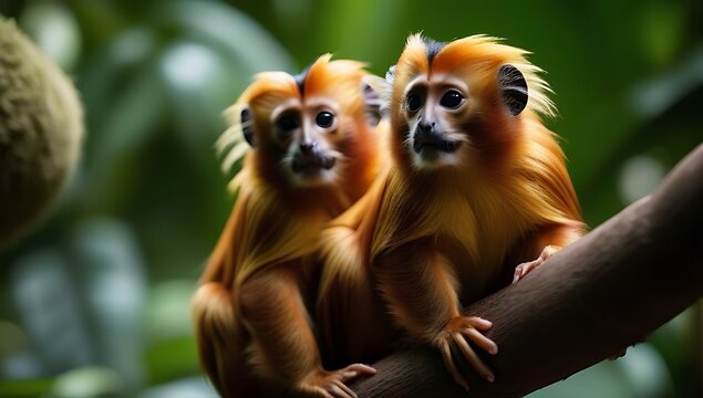 golden lion tamarins flourishing captivity serving testament conservation efforts protect brazil endangered wildlife including baby mico