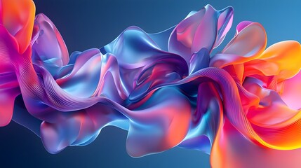 Obraz premium Vibrant 3D Fluid Shapes in Abstract Digital Art Composition