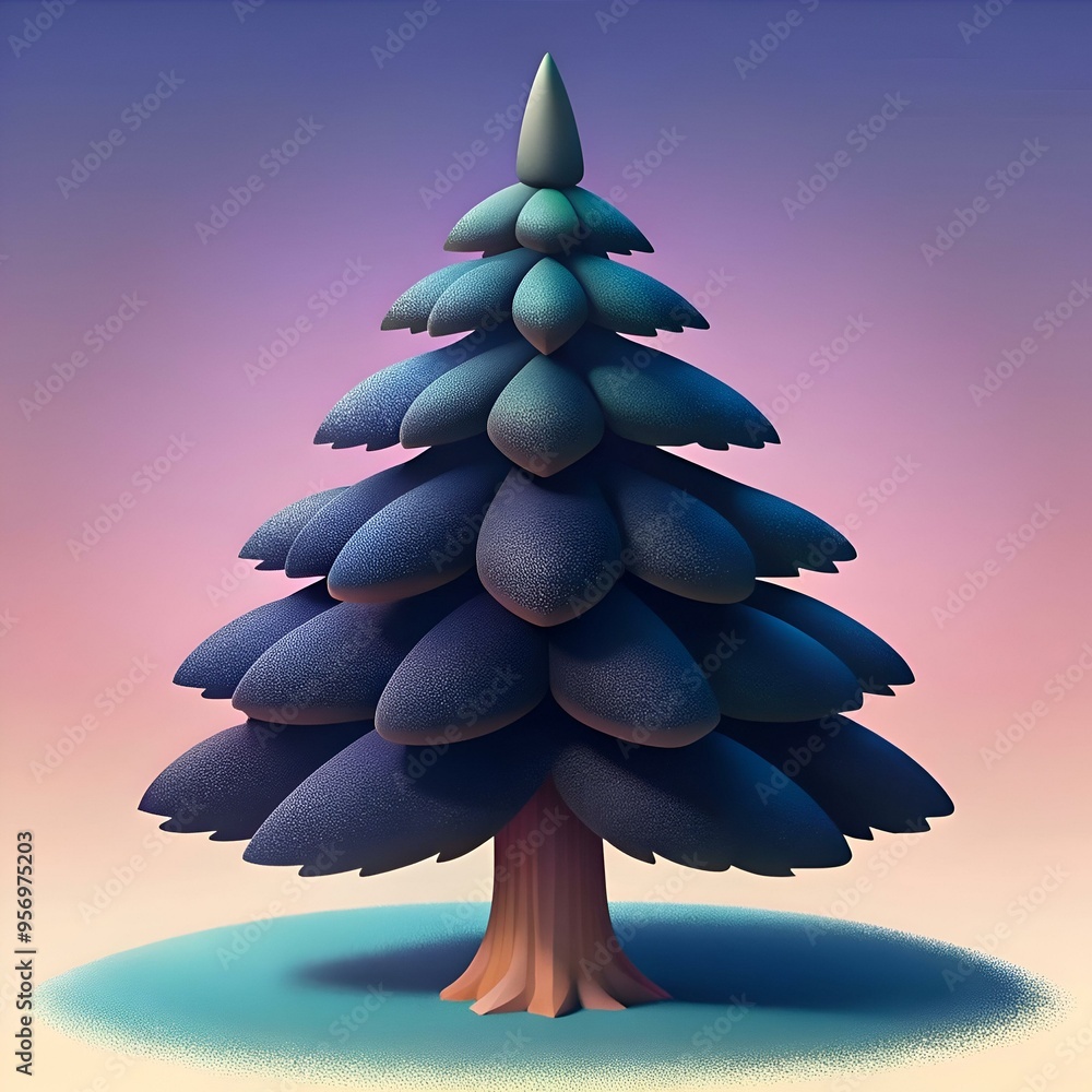 Aufkleber a charming 3d illustration of a black pine tree. perfect for adding a touch of nature to your design