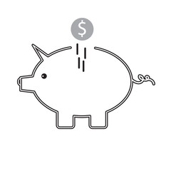 Piggy bank icon vector. piggy money icon. Vector icon of a piggy bank with a dollar symbol, symbolizing savings and financial management. Editable stroke.