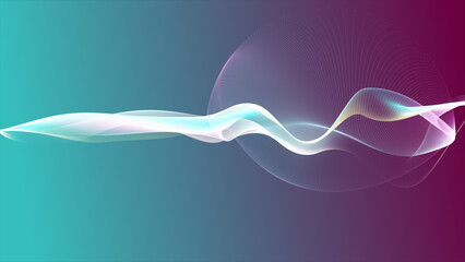 Futuristic moving wave motion graphics. Digital abstract technology background. Big data visualization