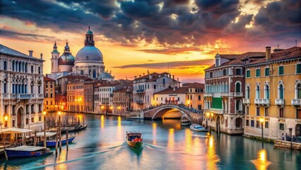 Obraz premium Majestic Baroque architecture rises from misty canals, ornate bridges, and vibrant piazzas, capturing the essence of 16th-century Venice's rich cultural and artistic heritage.