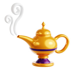 PNG 3D Magic Lamp Icon Isolated on a White Background
