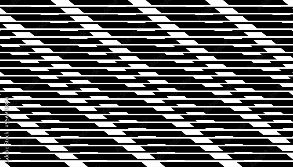 Poster black and white seamless diagonal transition of lines. motion effect pattern for background and jers