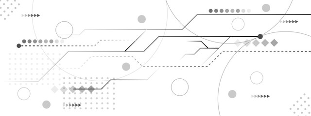 Vectors Technology black circuit diagram. High-tech connection system on a white background.