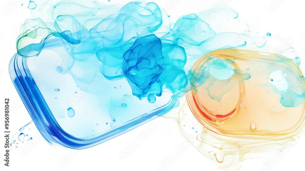 Aufkleber watch colorful splashes of paint collide and blend together in an artistic display of movement and c