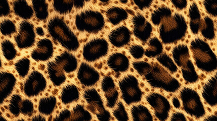Realistic fur leopard seamless pattern