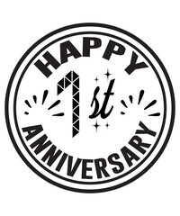 HAPPY ANNIVERSARY SVG BUNDLE, Happy Anniversary SVG Design, Happy Anniversary T-Shirt, Happy Anniversary Svg, Toppers With Numbers Svg, Anniversary Svg, Cake Topper Svg, Wedding Anniversary Svg